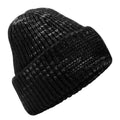 Midnight Haze - Front - Beechfield Unisex Adult Patch Chunky Knit Beanie