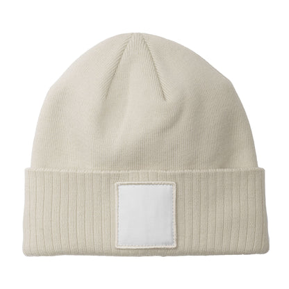 Oatmeal-White - Back - Beechfield Patch Appliqué Beanie