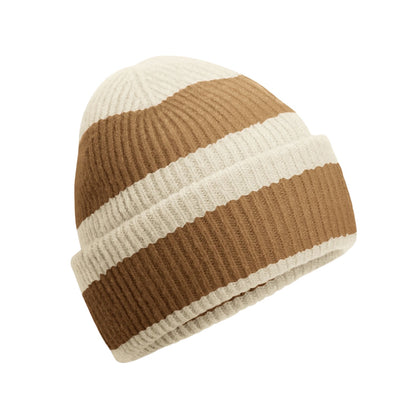 Vanilla-Biscuit - Front - Beechfield Unisex Adult Colour Block Beanie