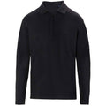 Deep Black - Front - NEOBLU Womens-Ladies Owen Pique Long-Sleeved Polo Shirt