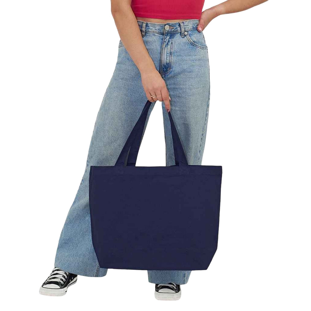 Navy - Back - Brand Lab Plain Oversized Tote Bag