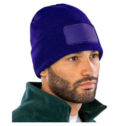 Royal Blue - Back - Result Genuine Recycled Printers Double Knit Recycled Beanie