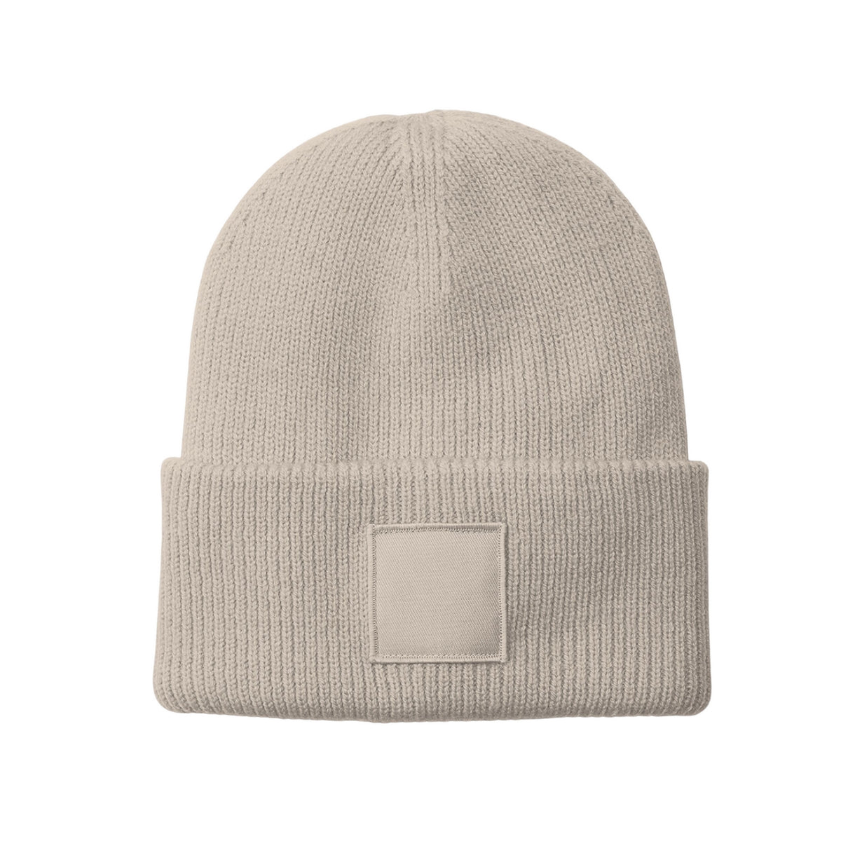 Natural Stone - Front - Beechfield Unisex Adult Tonal Patch Deep Cuffed Beanie