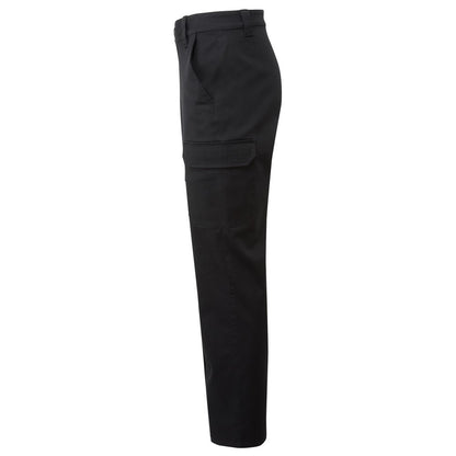 Black - Side - Premium Unisex Adult Stretch Work Cargo Trousers