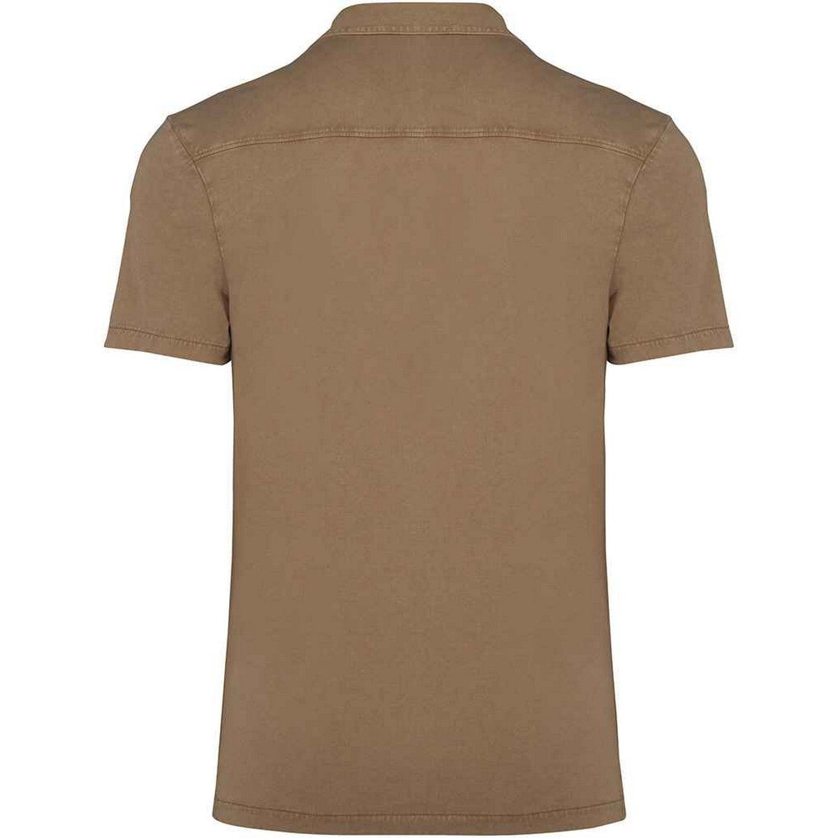Washed Cream Coffee - Back - Native Spirit Mens Short-Sleeved Shirt