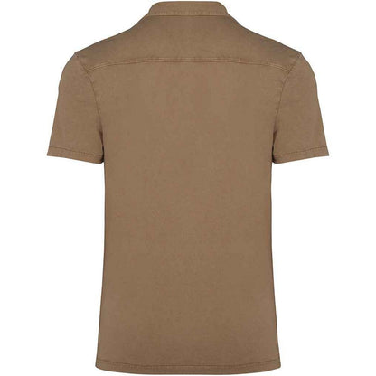 Washed Cream Coffee - Back - Native Spirit Mens Short-Sleeved Shirt