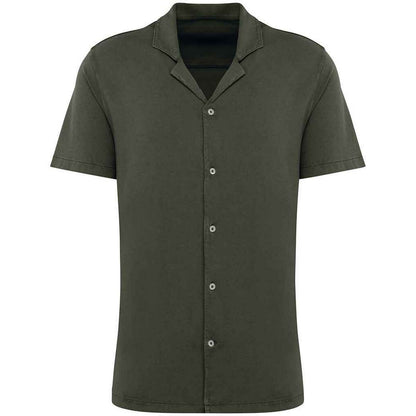 Washed Organic Khaki - Front - Native Spirit Mens Short-Sleeved Shirt