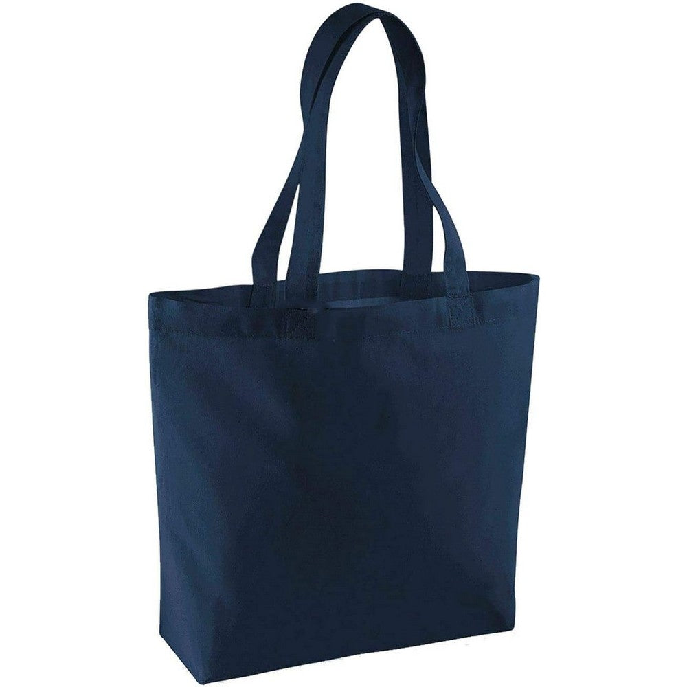 Navy - Front - Brand Lab Plain Organic Oversized Tote Bag