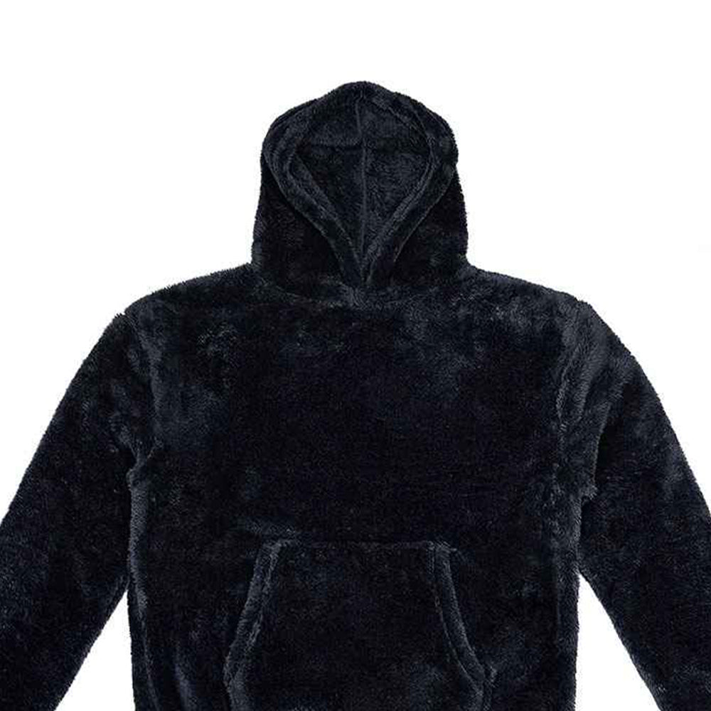 Black - Back - Brand Lab Unisex Adult Fluffy Fleece Hoodie