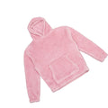 Blush Pink - Back - Brand Lab Unisex Adult Fluffy Fleece Hoodie