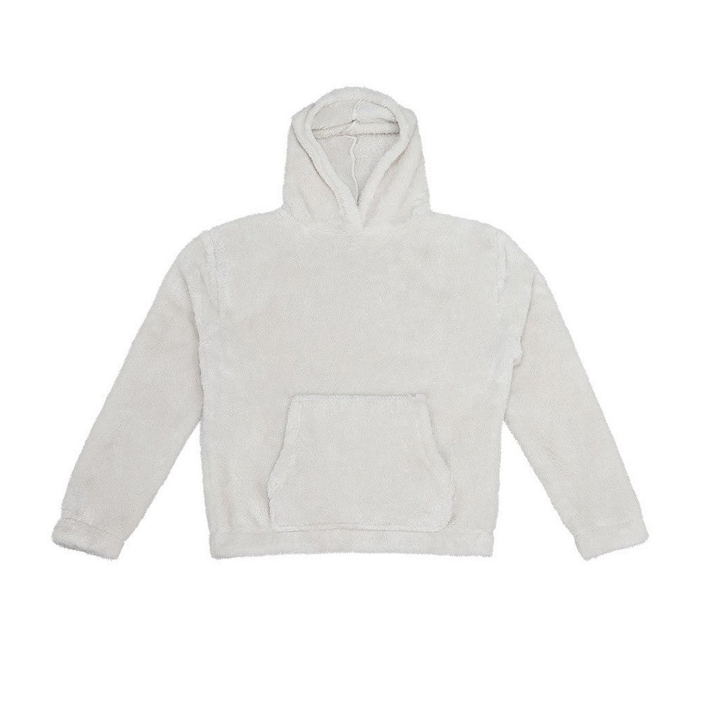 Natural - Front - Brand Lab Unisex Adult Fluffy Fleece Hoodie
