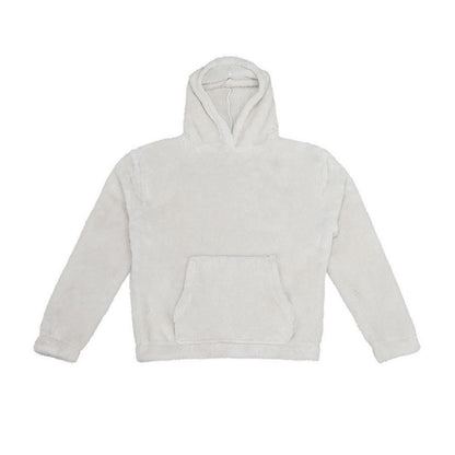 Natural - Front - Brand Lab Unisex Adult Fluffy Fleece Hoodie
