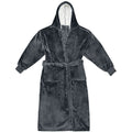 Charcoal - Front - Brand Lab Unisex Adult Hooded Cuffed Robe