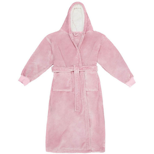 Blush Pink - Front - Brand Lab Unisex Adult Hooded Cuffed Robe
