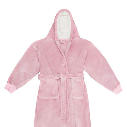 Blush Pink - Back - Brand Lab Unisex Adult Hooded Cuffed Robe