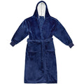 Navy - Front - Brand Lab Unisex Adult Hooded Cuffed Robe