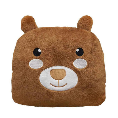 Brown - Back - Brand Lab Childrens-Kids Character Teddy Bear Hoodie Blanket