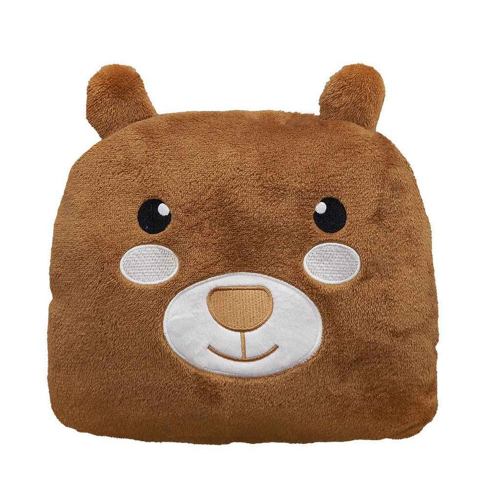 Brown - Back - Brand Lab Childrens-Kids Character Teddy Bear Hoodie Blanket