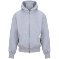 Heather Grey - Front - Awdis Unisex Adult Signature Heavyweight Full Zip Hoodie