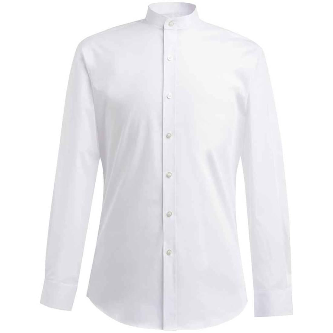 White - Front - Brook Taverner Mens Volterra Grandad Collar Formal Shirt