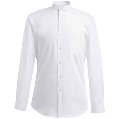 White - Front - Brook Taverner Mens Volterra Grandad Collar Formal Shirt