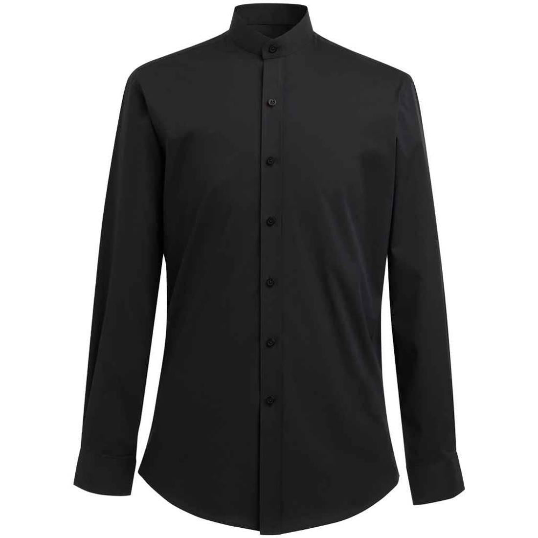 Black - Front - Brook Taverner Mens Volterra Grandad Collar Formal Shirt