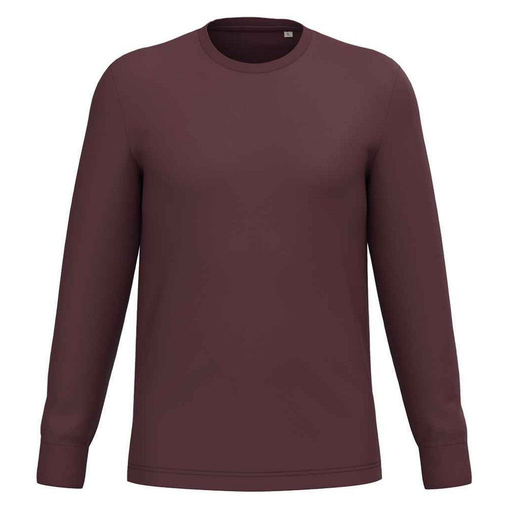Dark Cherry - Front - Native Spirit Unisex Adult Eco Friendly Long-Sleeved T-Shirt