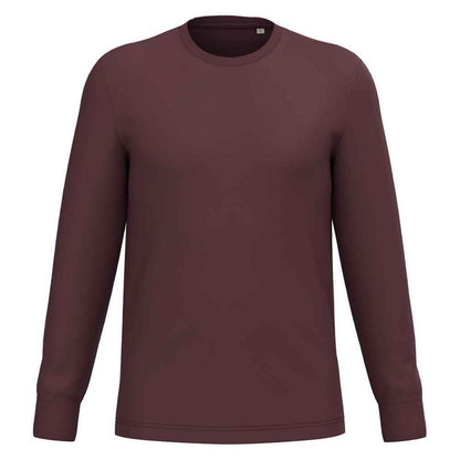 Dark Cherry - Front - Native Spirit Unisex Adult Eco Friendly Long-Sleeved T-Shirt