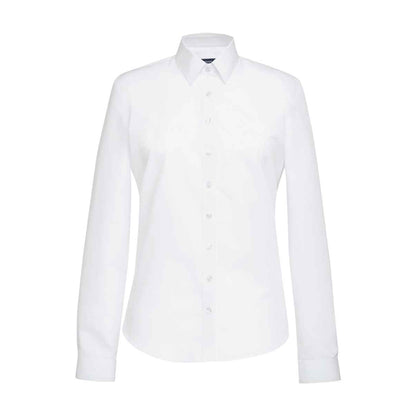 White - Front - Brook Taverner Womens-Ladies Selene Poplin Long-Sleeved Formal Shirt