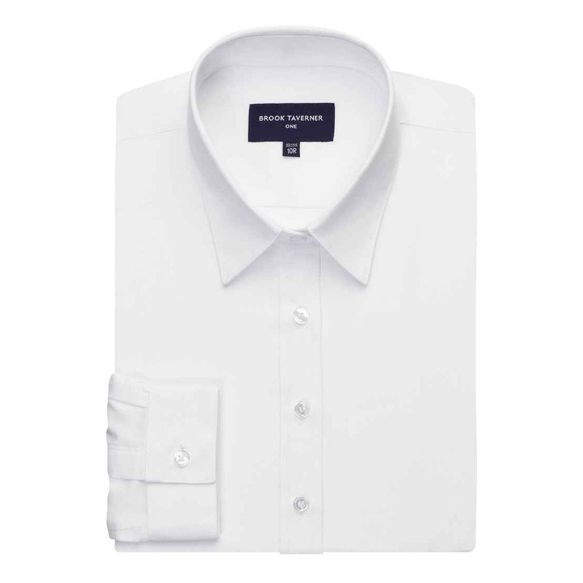 White - Side - Brook Taverner Womens-Ladies Selene Poplin Long-Sleeved Formal Shirt