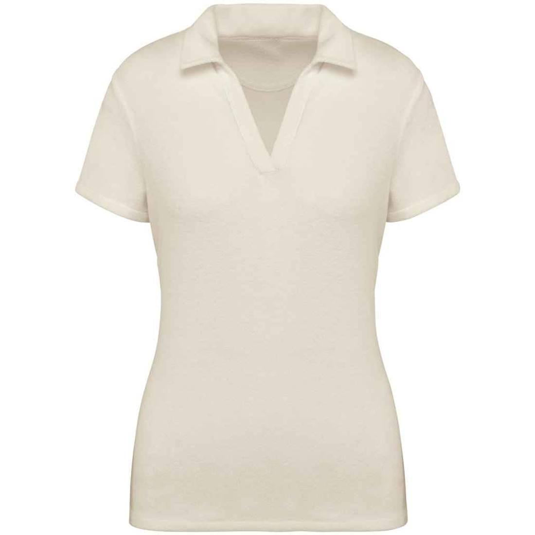 Ivory - Front - Native Spirit Womens-Ladies Terry Towel Polo Shirt
