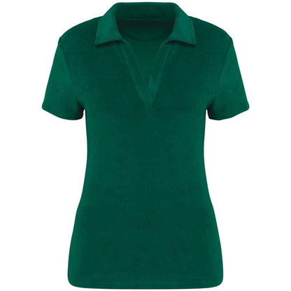 Malachite Green - Front - Native Spirit Womens-Ladies Terry Towel Polo Shirt