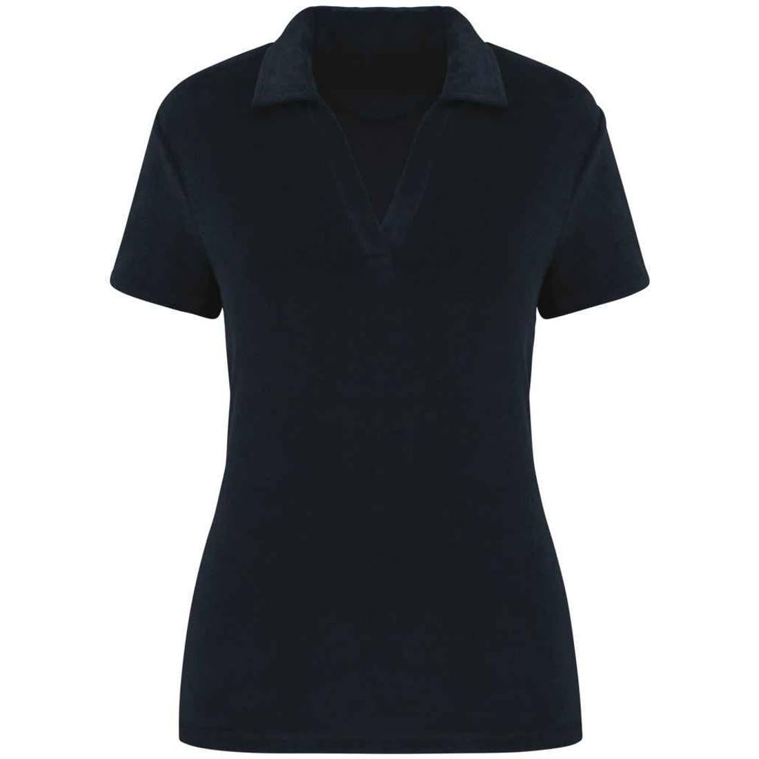 Navy - Front - Native Spirit Womens-Ladies Terry Towel Polo Shirt