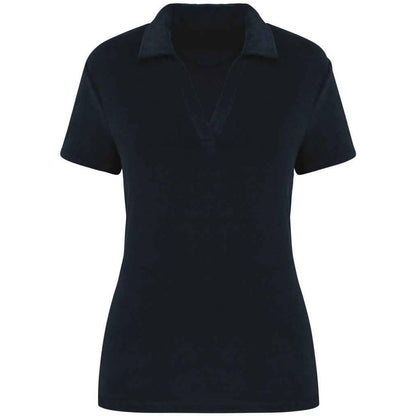 Navy - Front - Native Spirit Womens-Ladies Terry Towel Polo Shirt