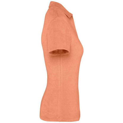 Apricot - Side - Native Spirit Womens-Ladies Terry Towel Polo Shirt