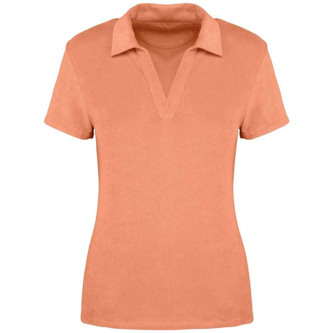 Apricot - Front - Native Spirit Womens-Ladies Terry Towel Polo Shirt
