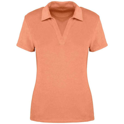 Apricot - Front - Native Spirit Womens-Ladies Terry Towel Polo Shirt