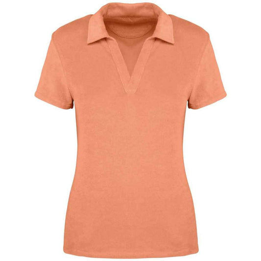 Apricot - Front - Native Spirit Womens-Ladies Terry Towel Polo Shirt