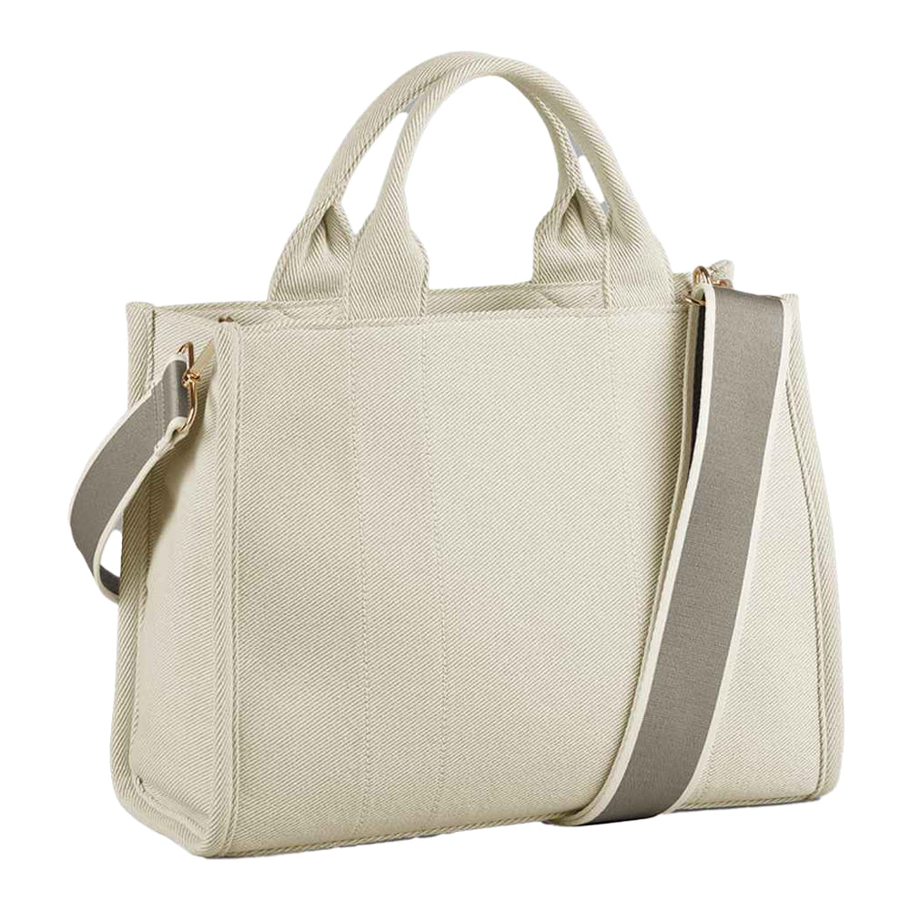 Natural - Front - Quadra Puerto Contrast Detail Tote Bag