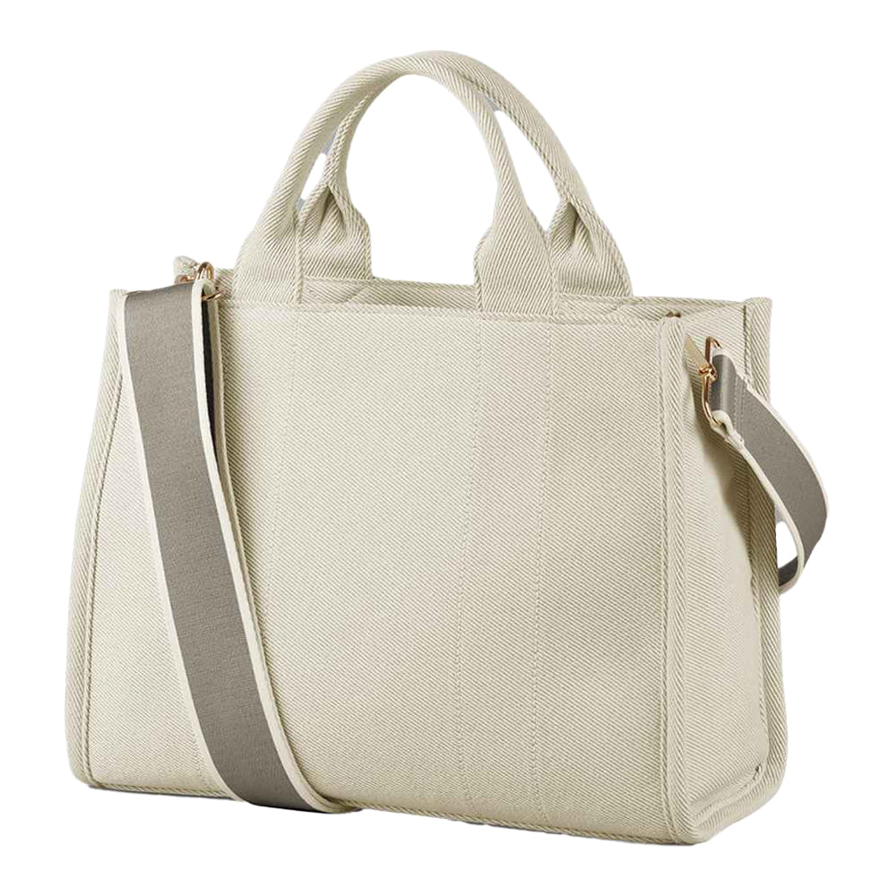 Natural - Back - Quadra Puerto Contrast Detail Tote Bag