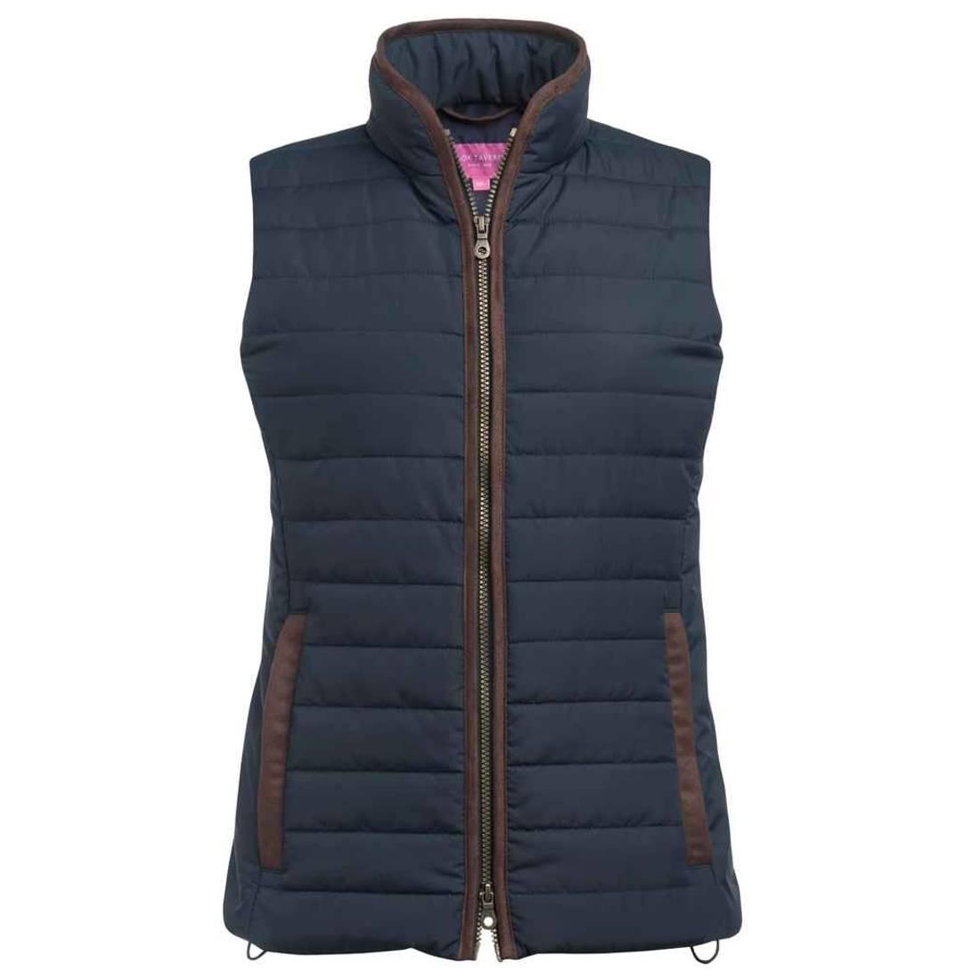 Navy - Front - Brook Taverner Womens-Ladies Madison Quilted Gilet