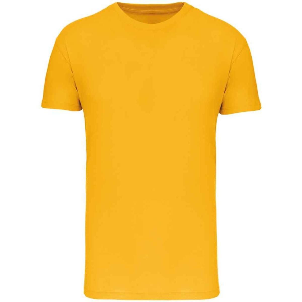 Yellow - Front - Kariban Mens BIO150IC Crew Neck T-Shirt