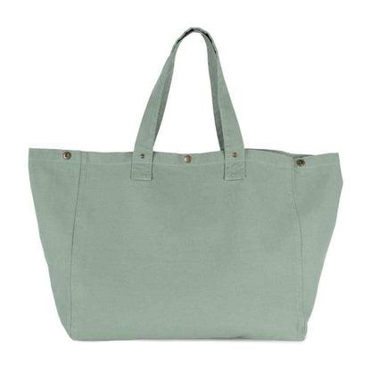 Water Green - Front - Kimood Washed Cotton Shopper Bag