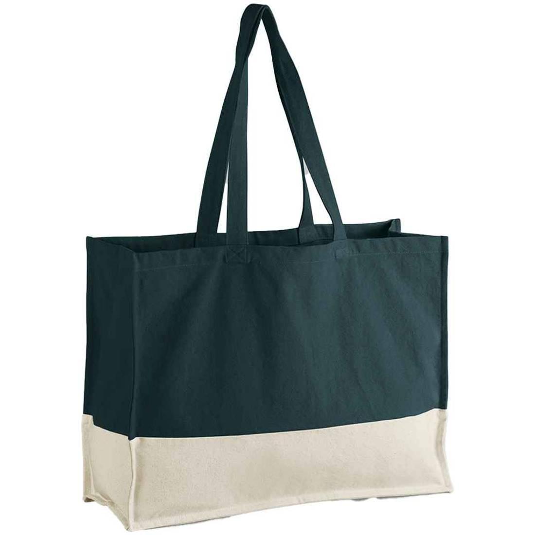 Dark Marine-Natural - Front - Westford Mill EarthAware Contrast Tote Bag