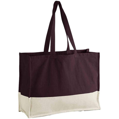 Oxblood-Natural - Front - Westford Mill EarthAware Contrast Tote Bag