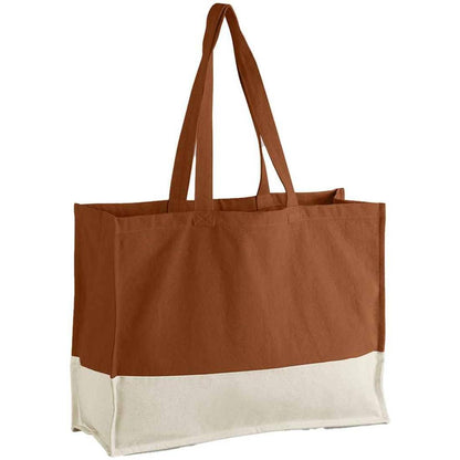 Pumpkin-Natural - Front - Westford Mill EarthAware Contrast Tote Bag