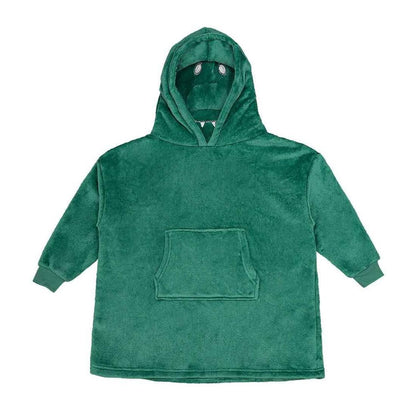 Green - Front - Brand Lab Childrens-Kids Dinosaur Hooded Blanket Hoodie
