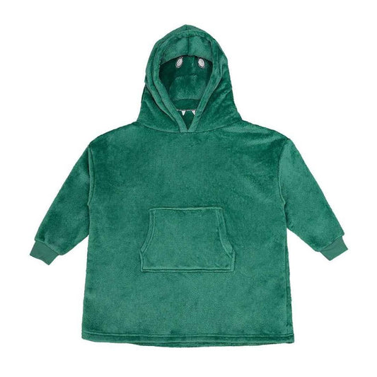 Green - Front - Brand Lab Childrens-Kids Dinosaur Hooded Blanket Hoodie