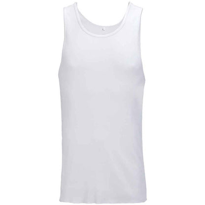 White - Front - SOLS Mens Pablo Ribbed Tank Top