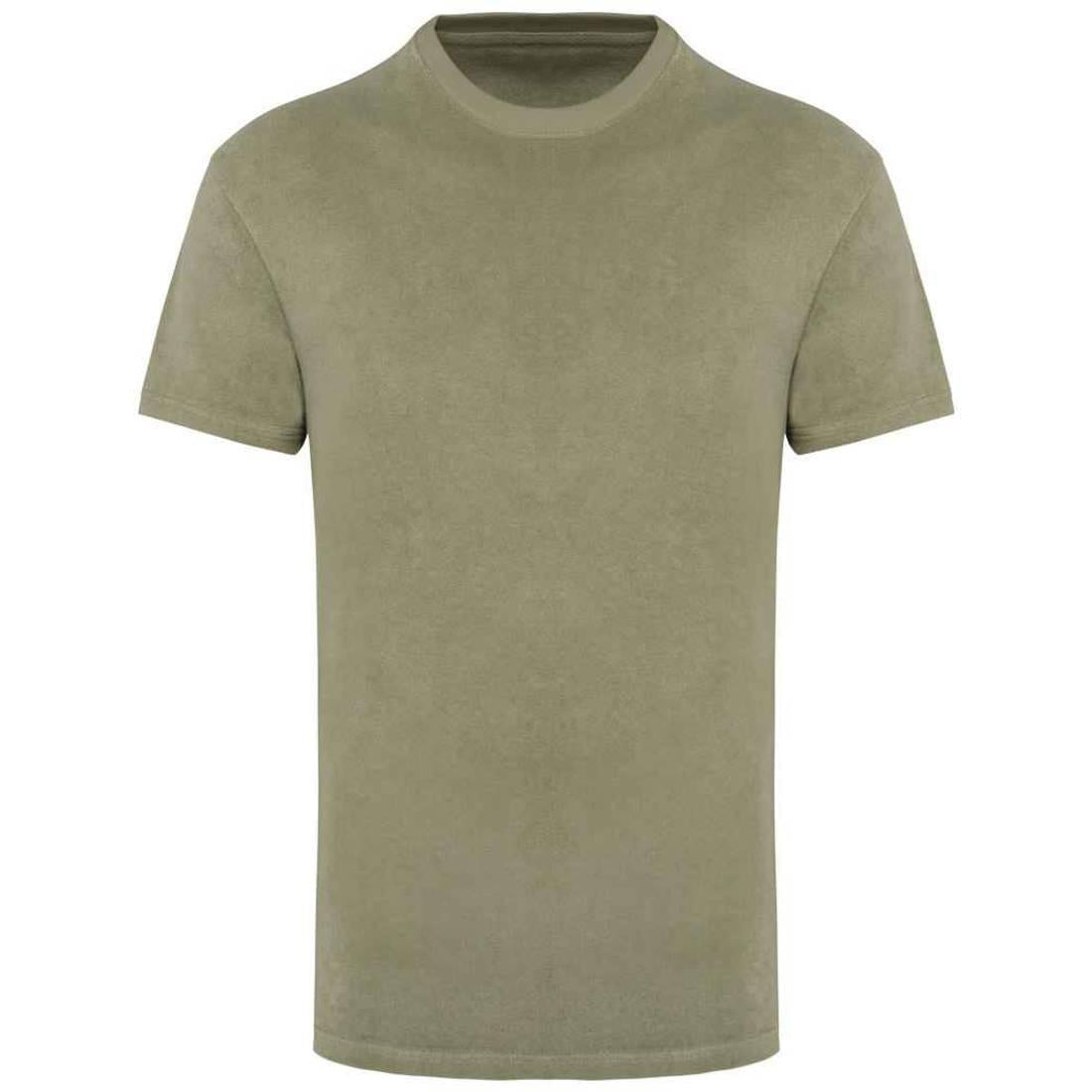 Almond Green - Front - Native Spirit Unisex Adult Terry Towel T-Shirt